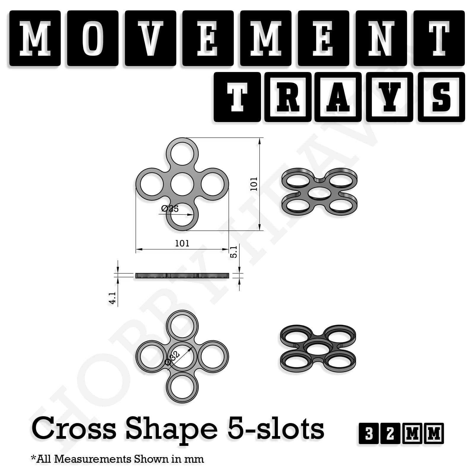 Movement Tray 32mm Movement Trays for Tabletop Games | Compatible with Popular Miniatures | Full Range