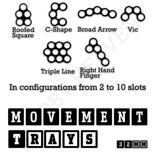 Movement Tray 32mm Movement Trays for Tabletop Games | Compatible with Popular Miniatures | Full Range