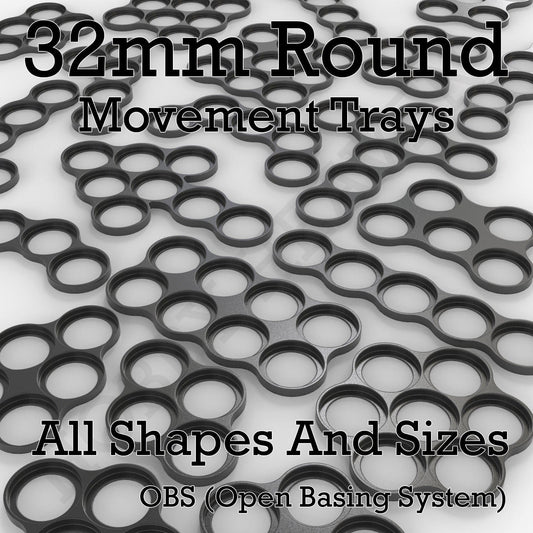Movement Tray 32mm Movement Trays for Tabletop Games | Compatible with Popular Miniatures | Full Range
