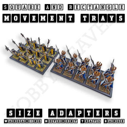 Movement Tray Square and Rectangle Movement Trays Adapters for Tabletop Games