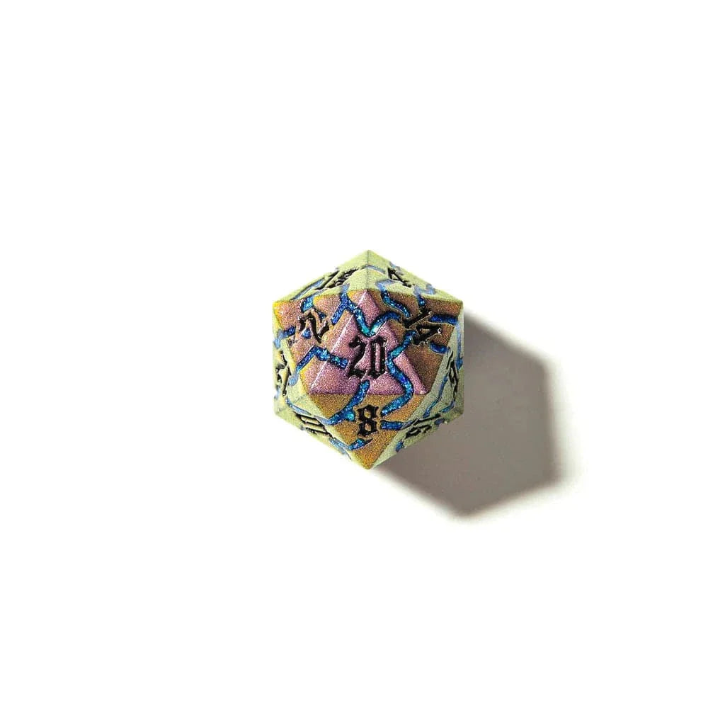 Tabletop Dominion DICE Mystic Steel | Solid Metal | 7 Piece Set