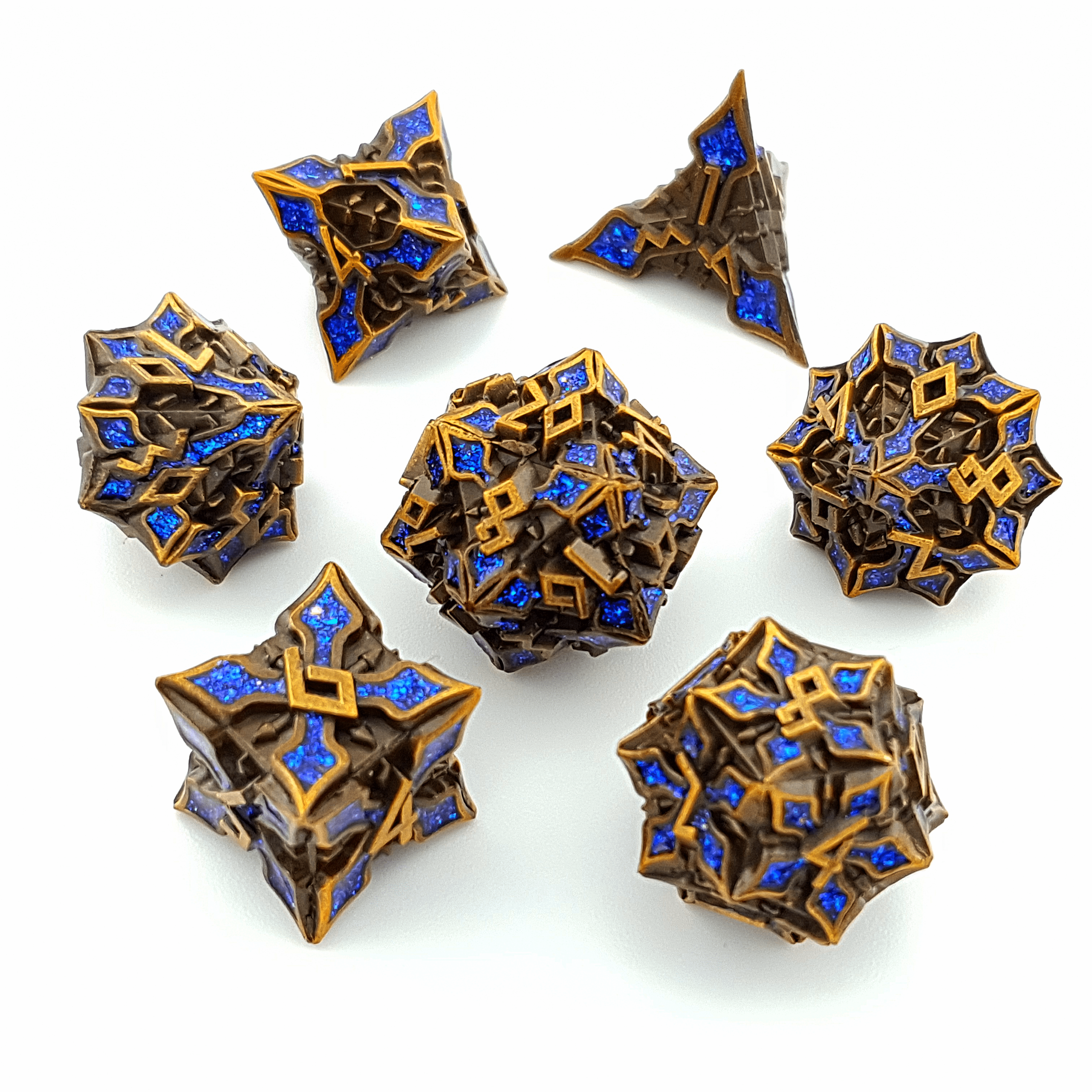Tabletop Dominion DICE Noble Verdance | Solid Metal Dice | 7 Piece Set