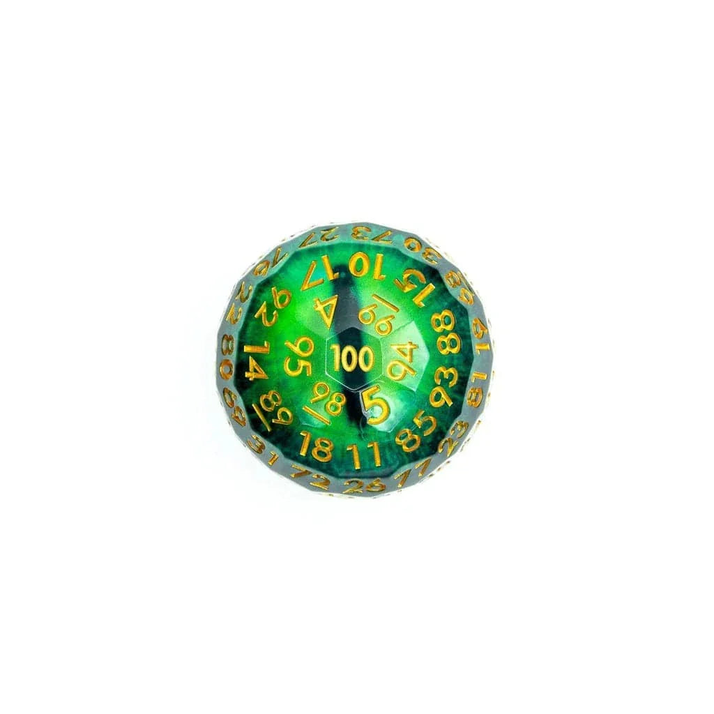 Tabletop Dominion DICE Orb of Envy | 50mm D100 | Liquid Core Moving Eye