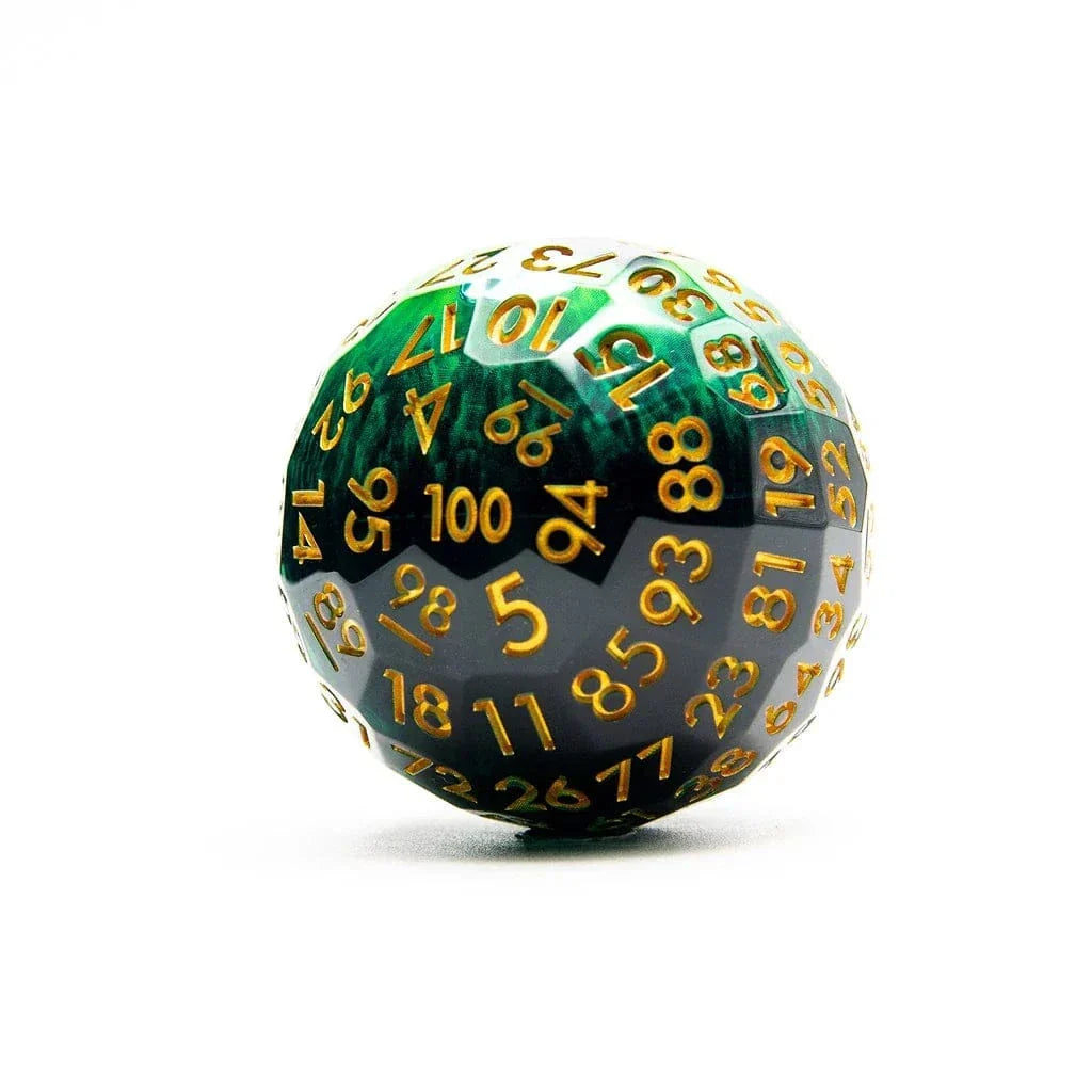 Tabletop Dominion DICE Orb of Envy | 50mm D100 | Liquid Core Moving Eye
