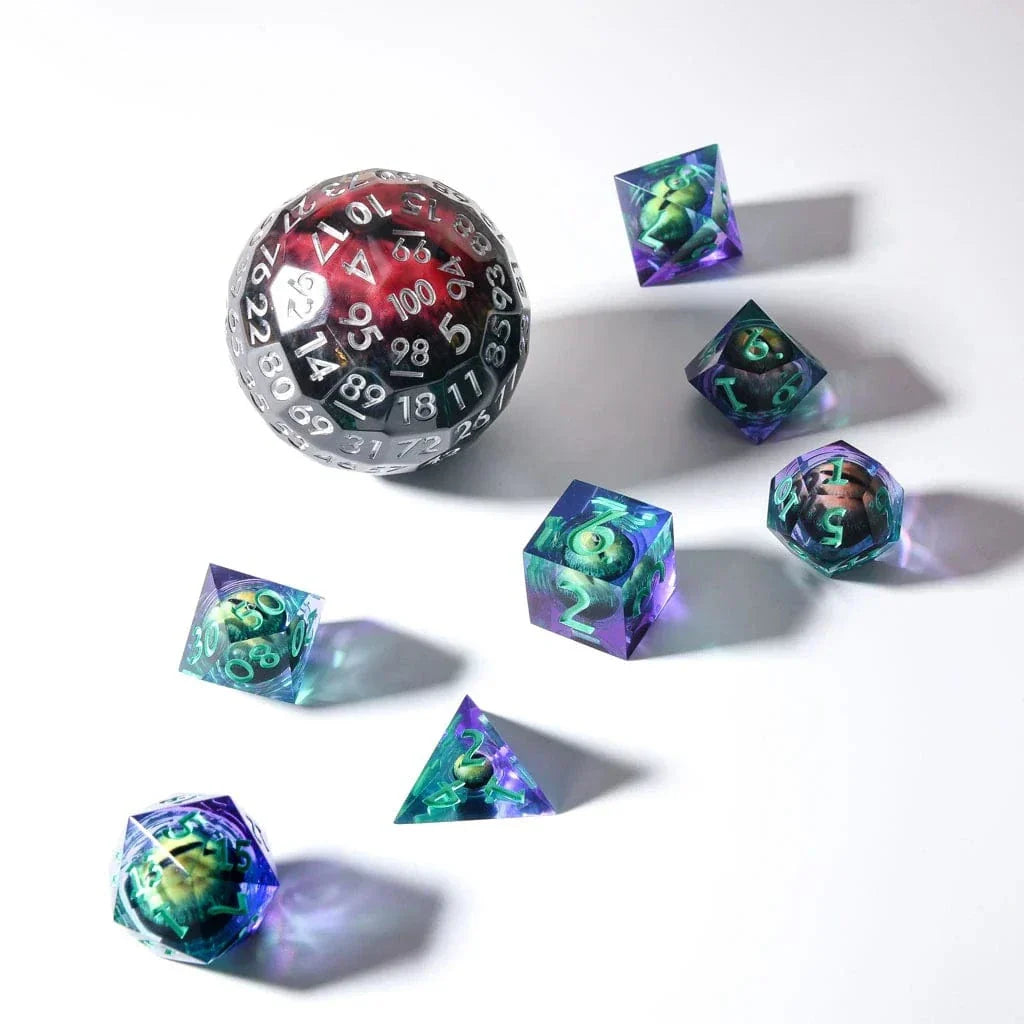Tabletop Dominion DICE Orb of Sight | 50mm D100 | Liquid Core Moving Eye