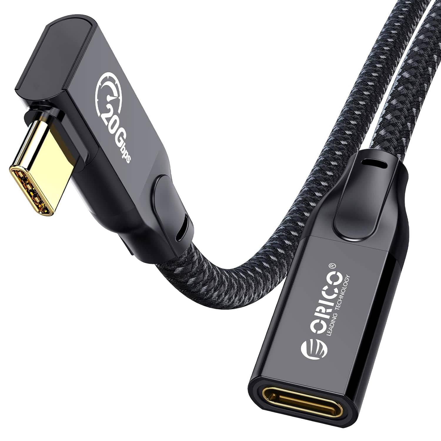 0.5 m ORICO USB-C L-Shaped 3.2 Gen2 20GBps High-speed Extension Cable 6936761858786