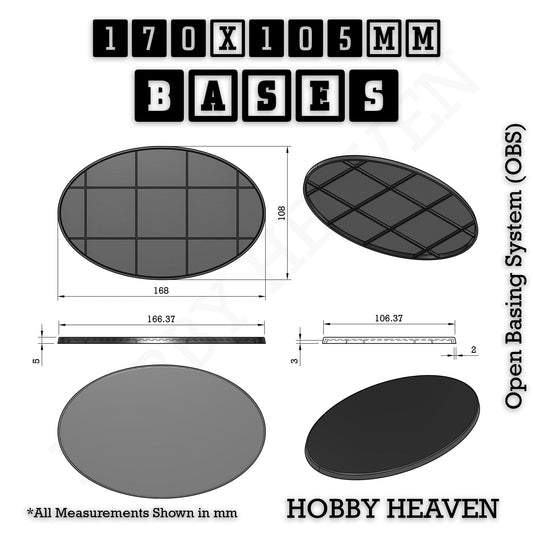 Base 170x105mm Oval Plain Plastic Bases