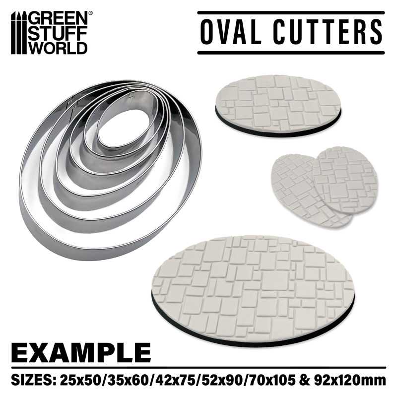 The Home Crafters Ltd. Hobby Cutters Oval Green Stuff World: Stainless Steel Cutters for Bases