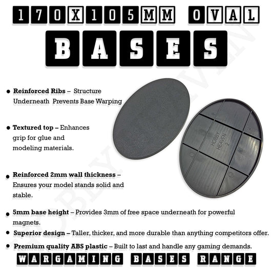 Base 170x105mm Oval Plain Plastic Bases