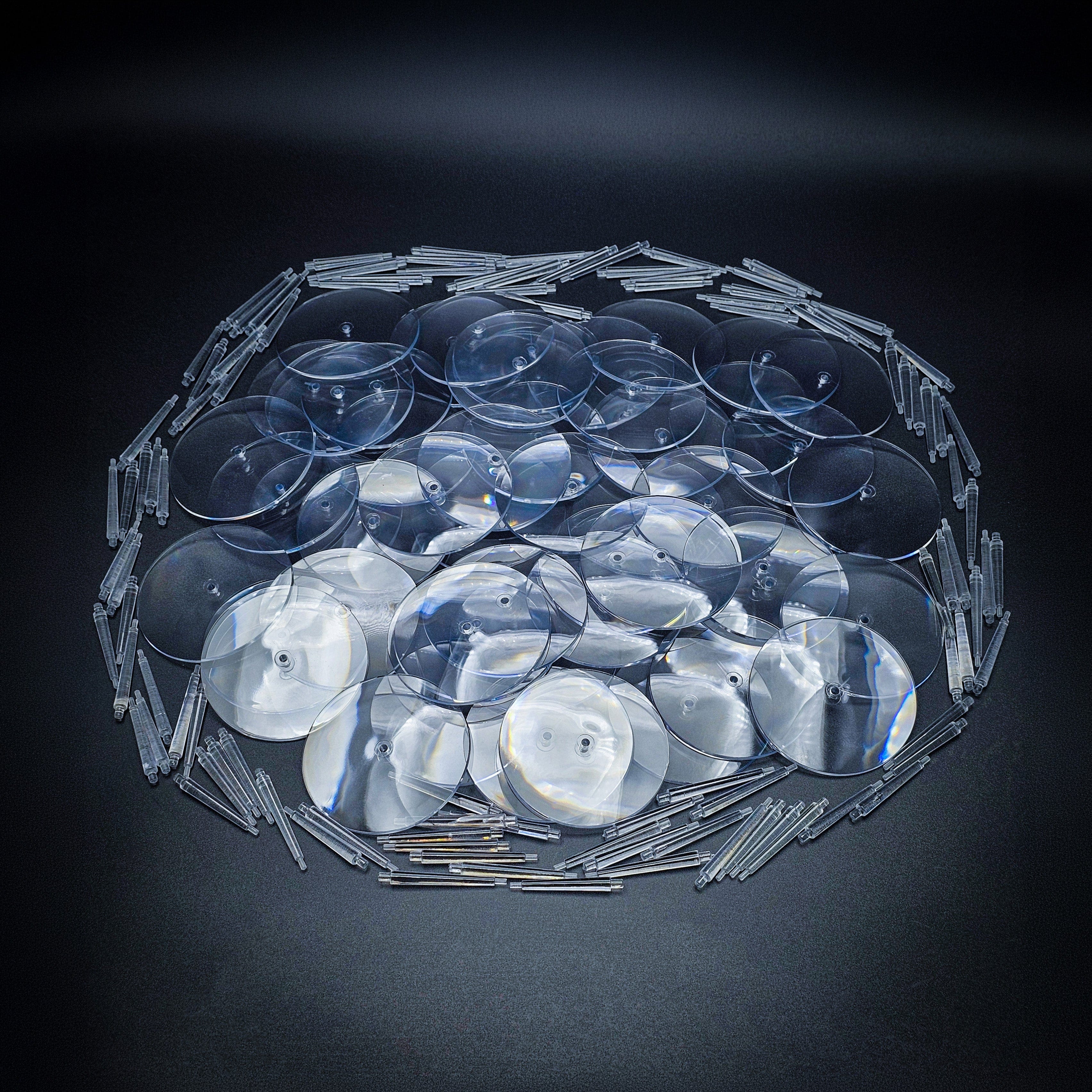 Base 60mm Round Flying Bases – Clear Plastic Stands for Sci-Fi & Fantasy Wargaming Miniatures