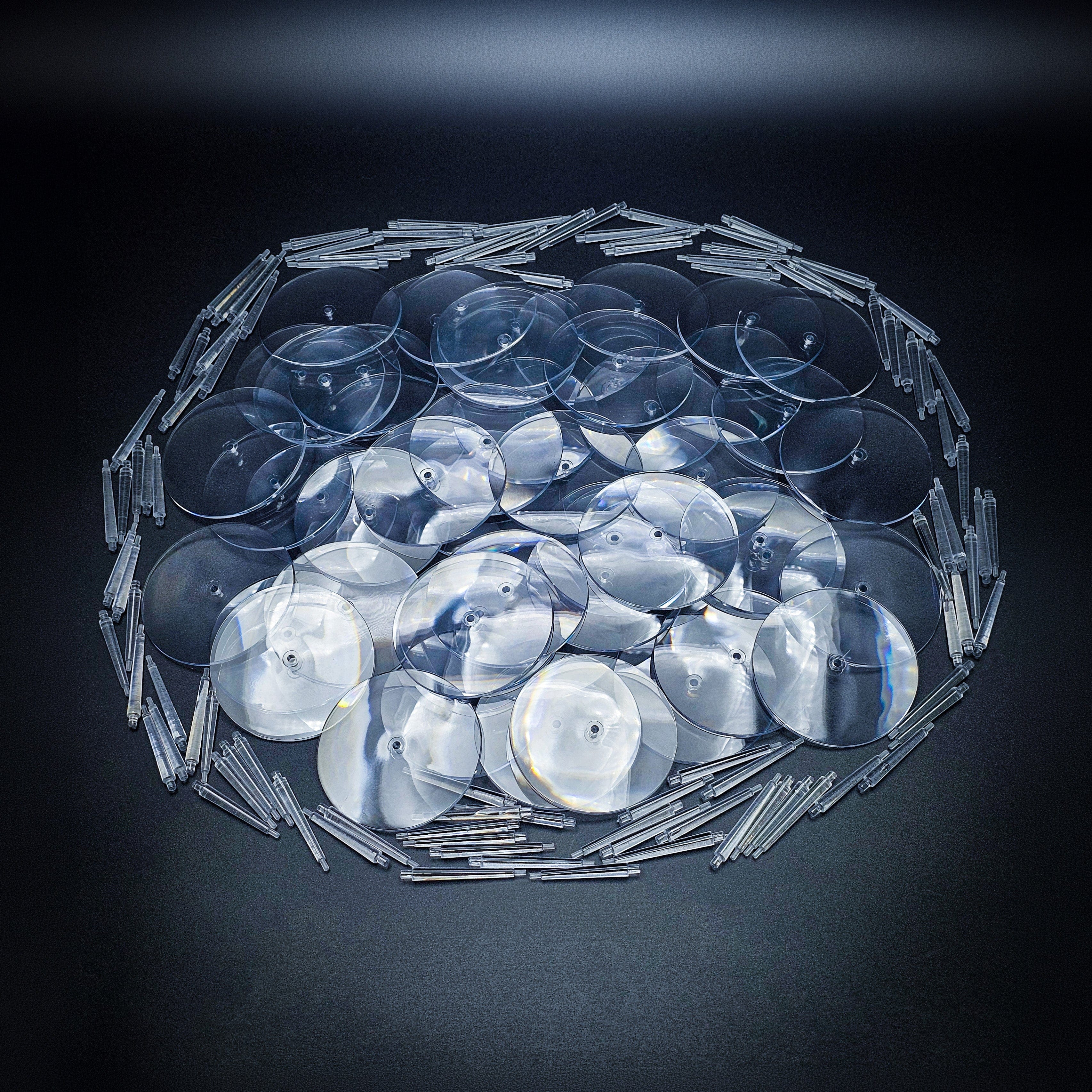 Base 60mm Round Flying Bases – Clear Plastic Stands for Sci-Fi & Fantasy Wargaming Miniatures