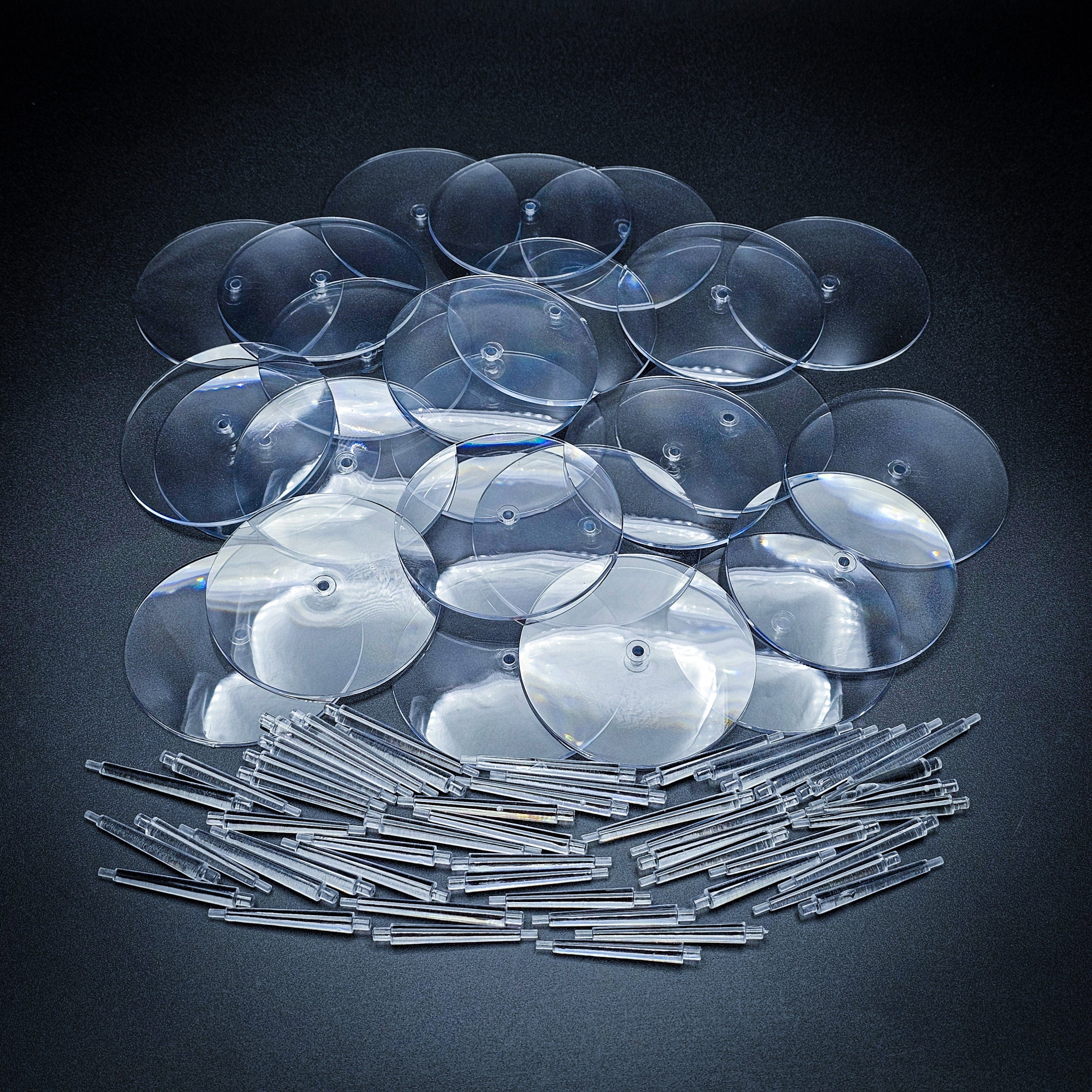 Base 60mm Round Flying Bases – Clear Plastic Stands for Sci-Fi & Fantasy Wargaming Miniatures