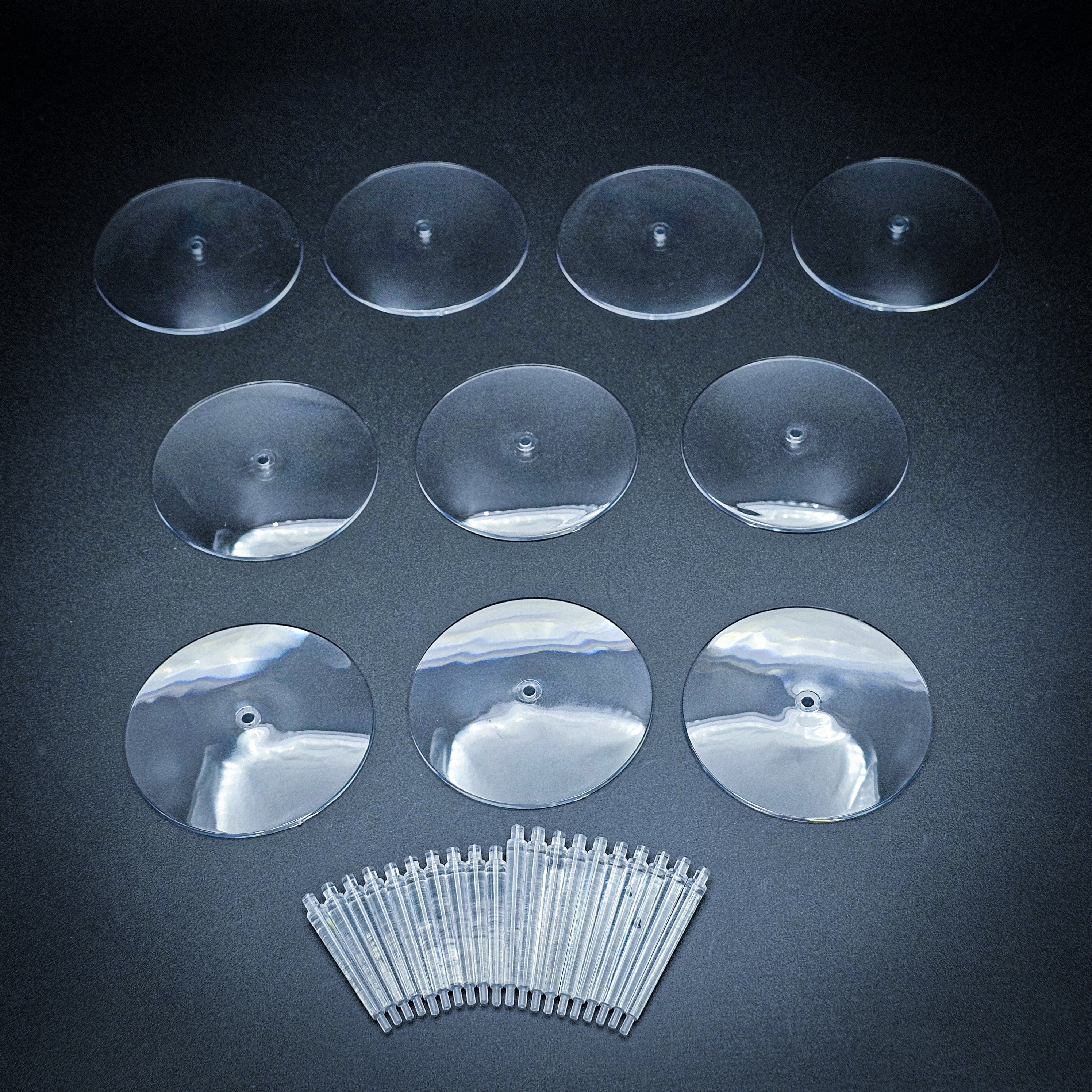 Base 60mm Round Flying Bases – Clear Plastic Stands for Sci-Fi & Fantasy Wargaming Miniatures