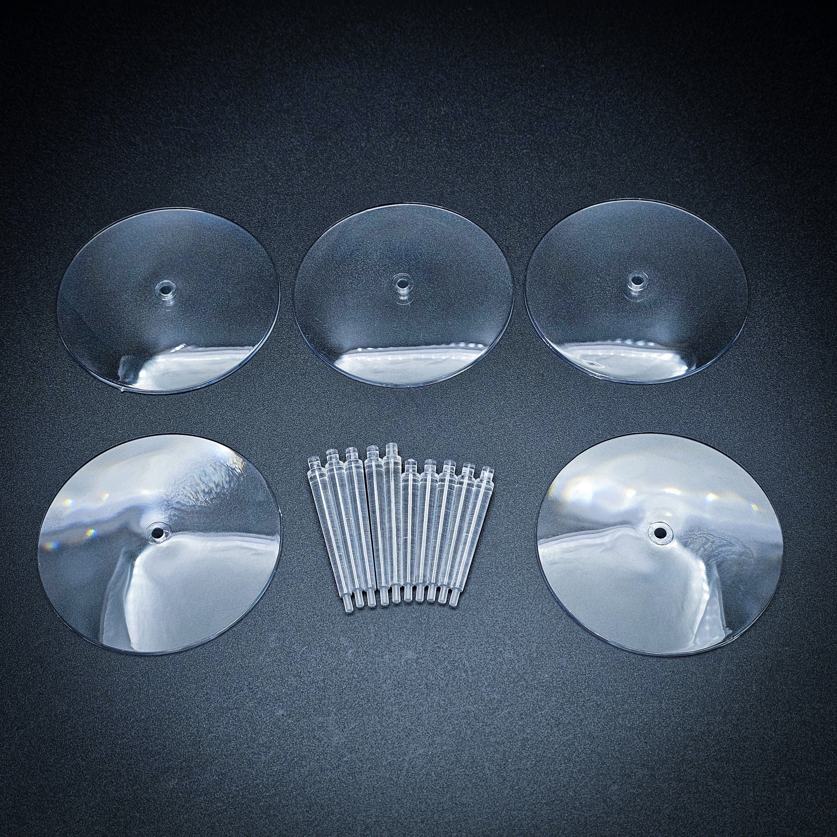 Base 60mm Round Flying Bases – Clear Plastic Stands for Sci-Fi & Fantasy Wargaming Miniatures