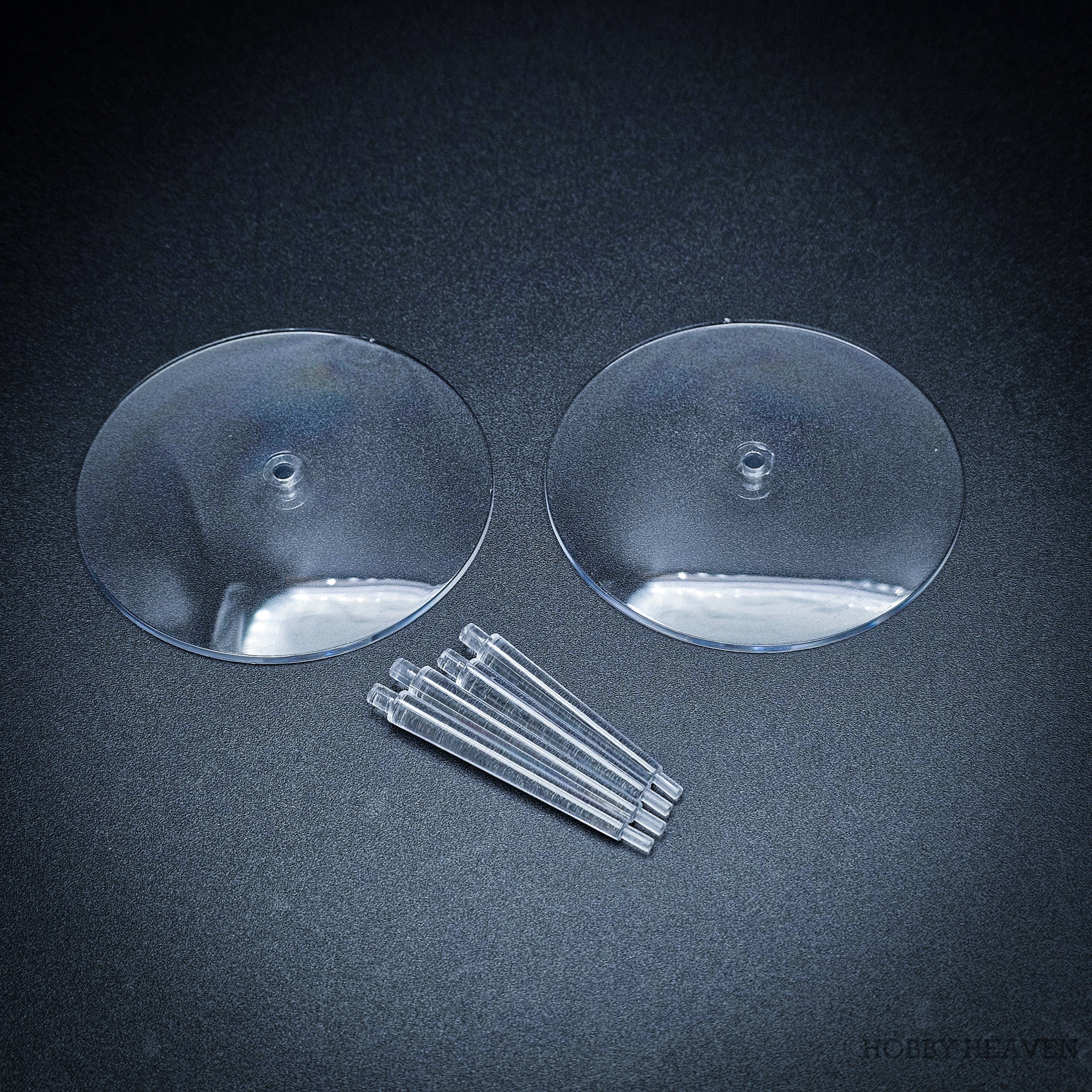 Base 60mm Round Flying Bases – Clear Plastic Stands for Sci-Fi & Fantasy Wargaming Miniatures