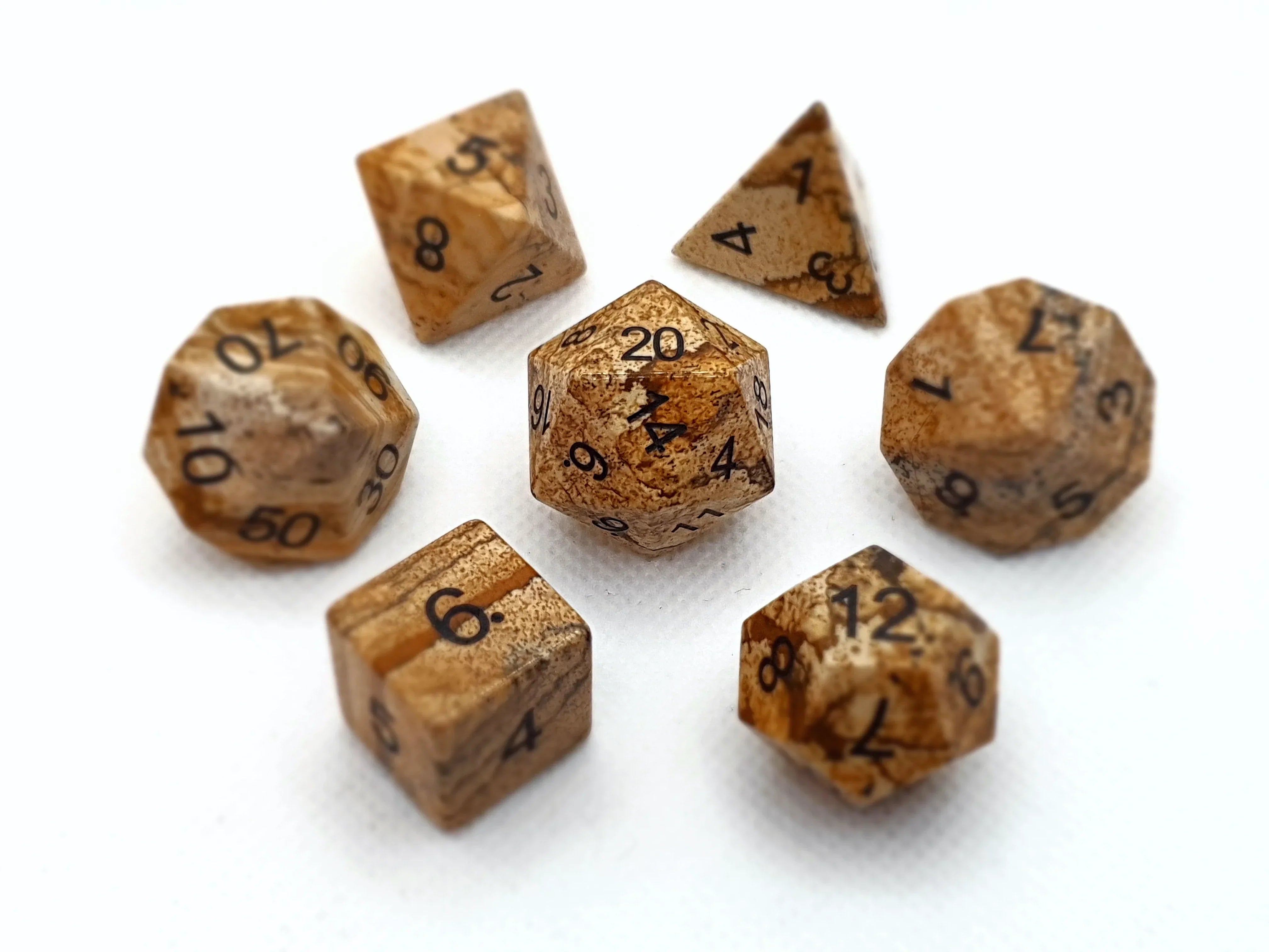 Picasso Jasper | Natural Gemstone | 7 Piece Set - DICE
