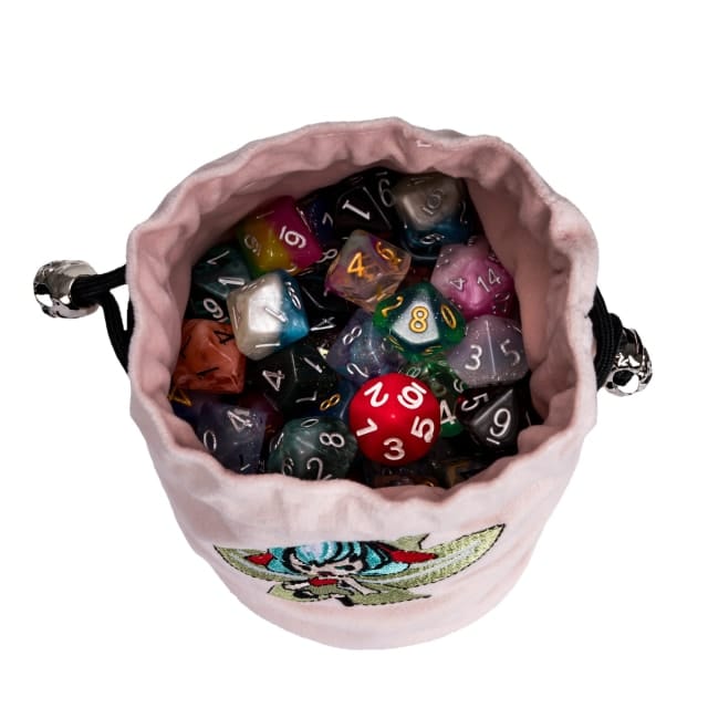 Tabletop Dominion Bags Pixie’s Pouch | Flannel Drawstring Dice Bag | Pink