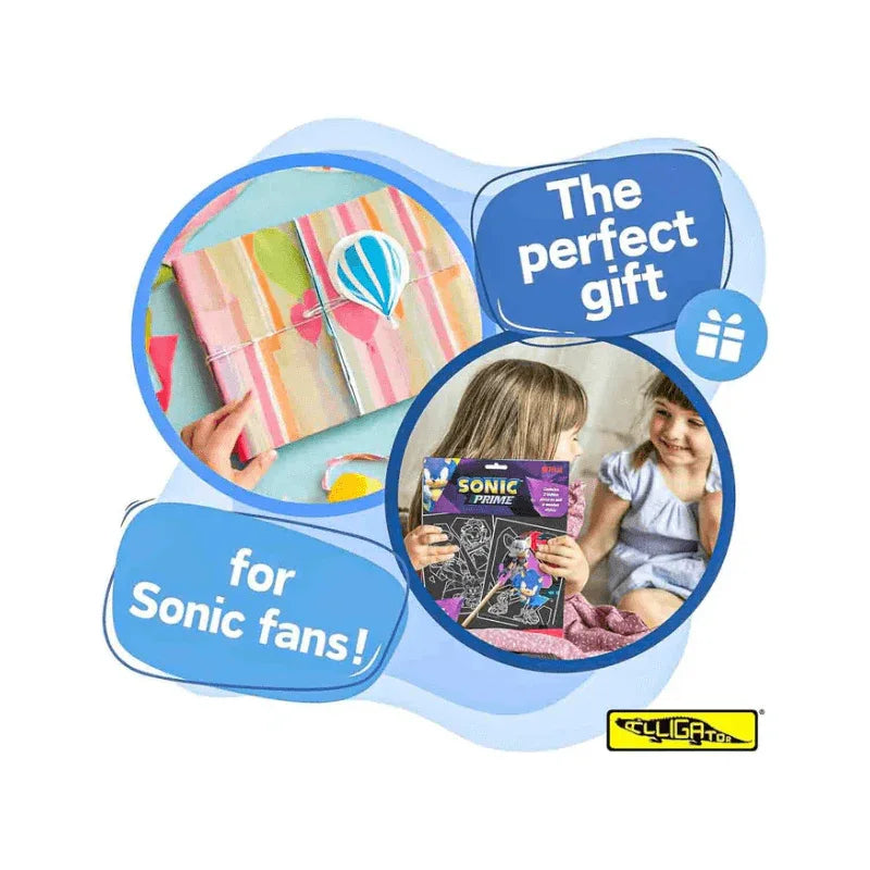 PoundFun Drawing & Painting Kits Sonic Prime Scratch Art Set