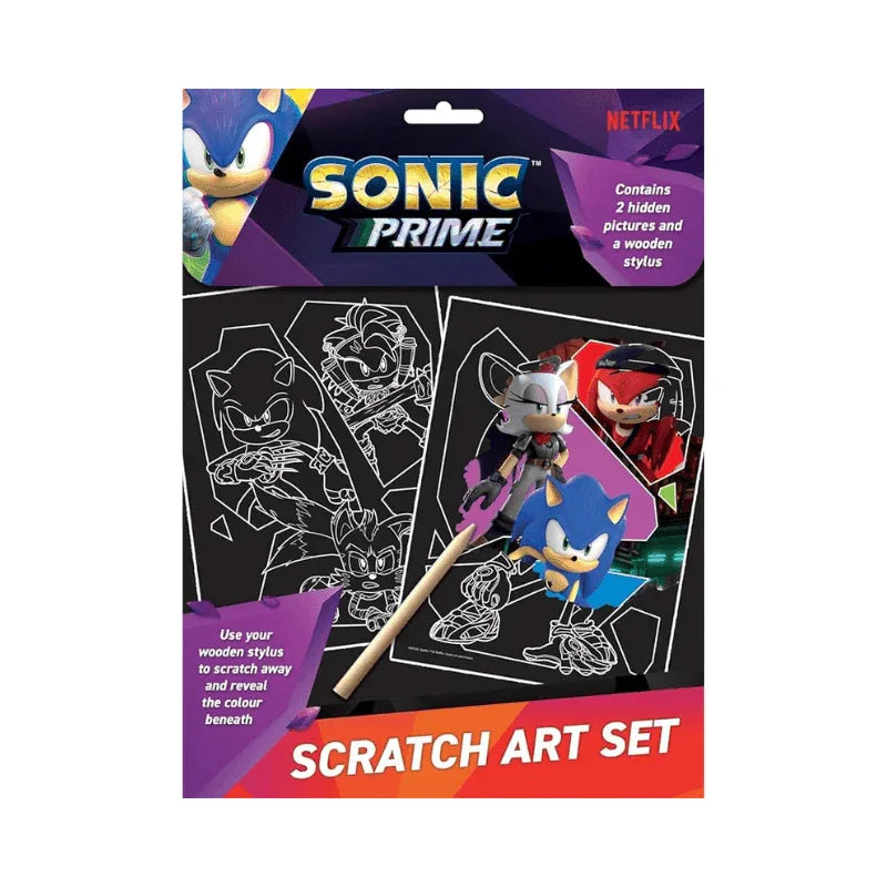 PoundFun Drawing & Painting Kits Sonic Prime Scratch Art Set