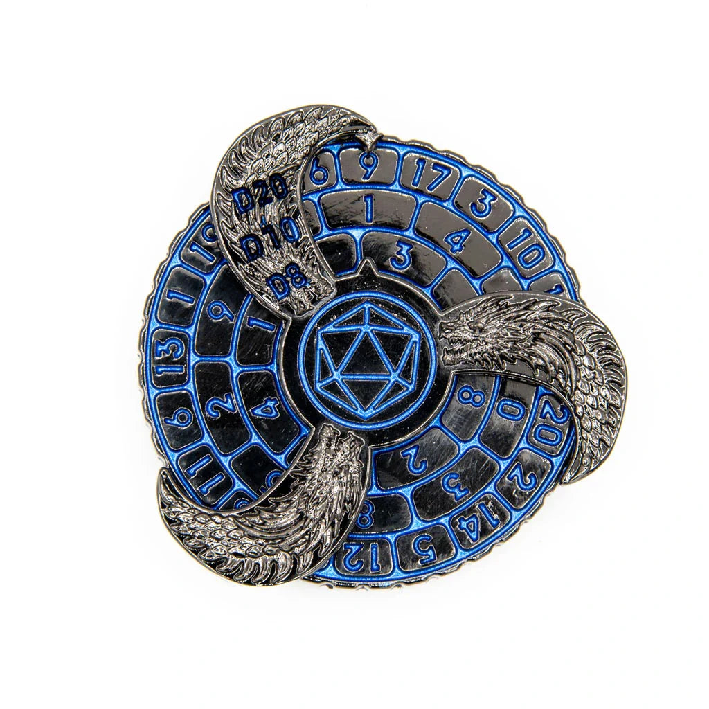 Prophecy Wheel | Dice Spinner | Black & Blue - Dice Spinner