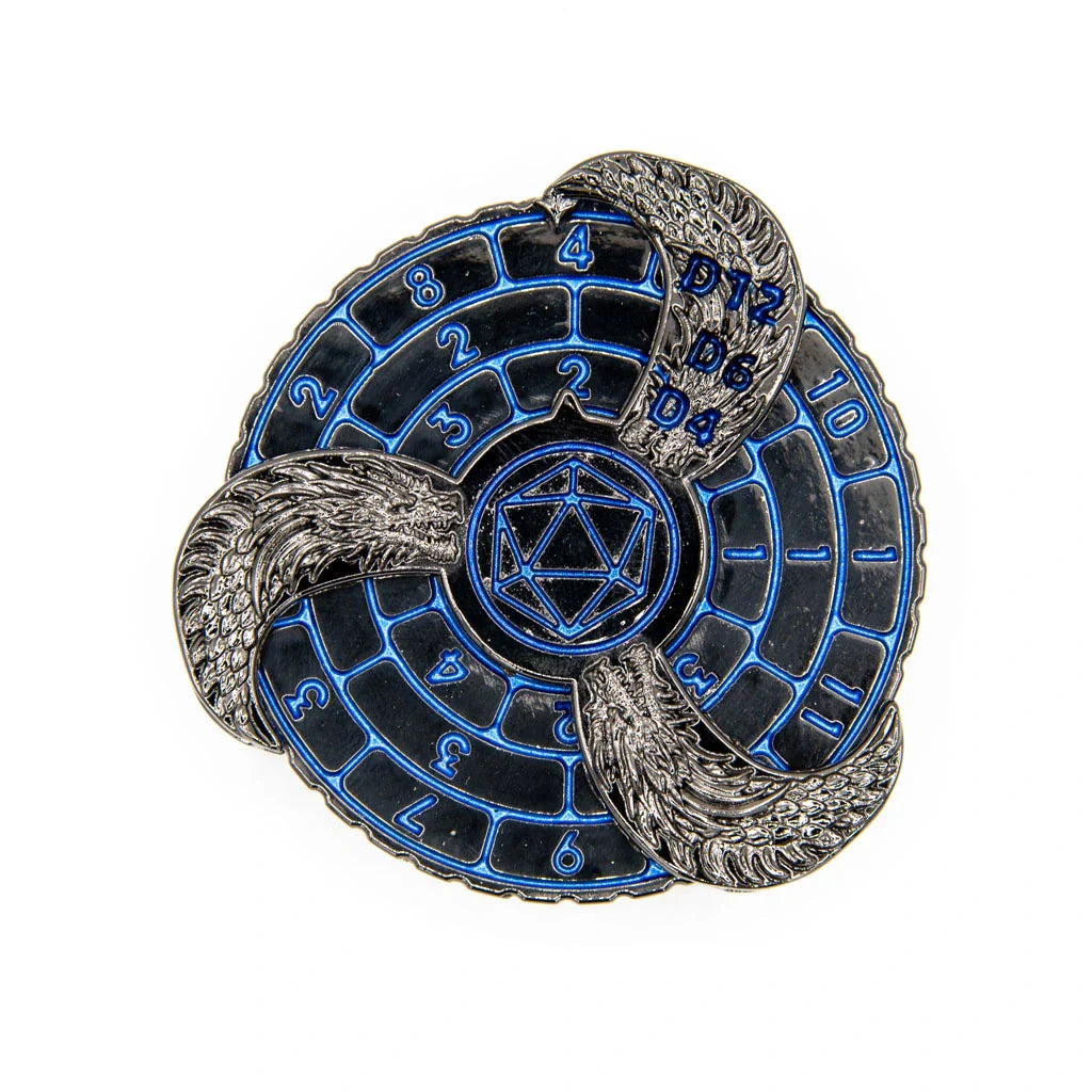 Prophecy Wheel | Dice Spinner | Black & Blue - Dice Spinner