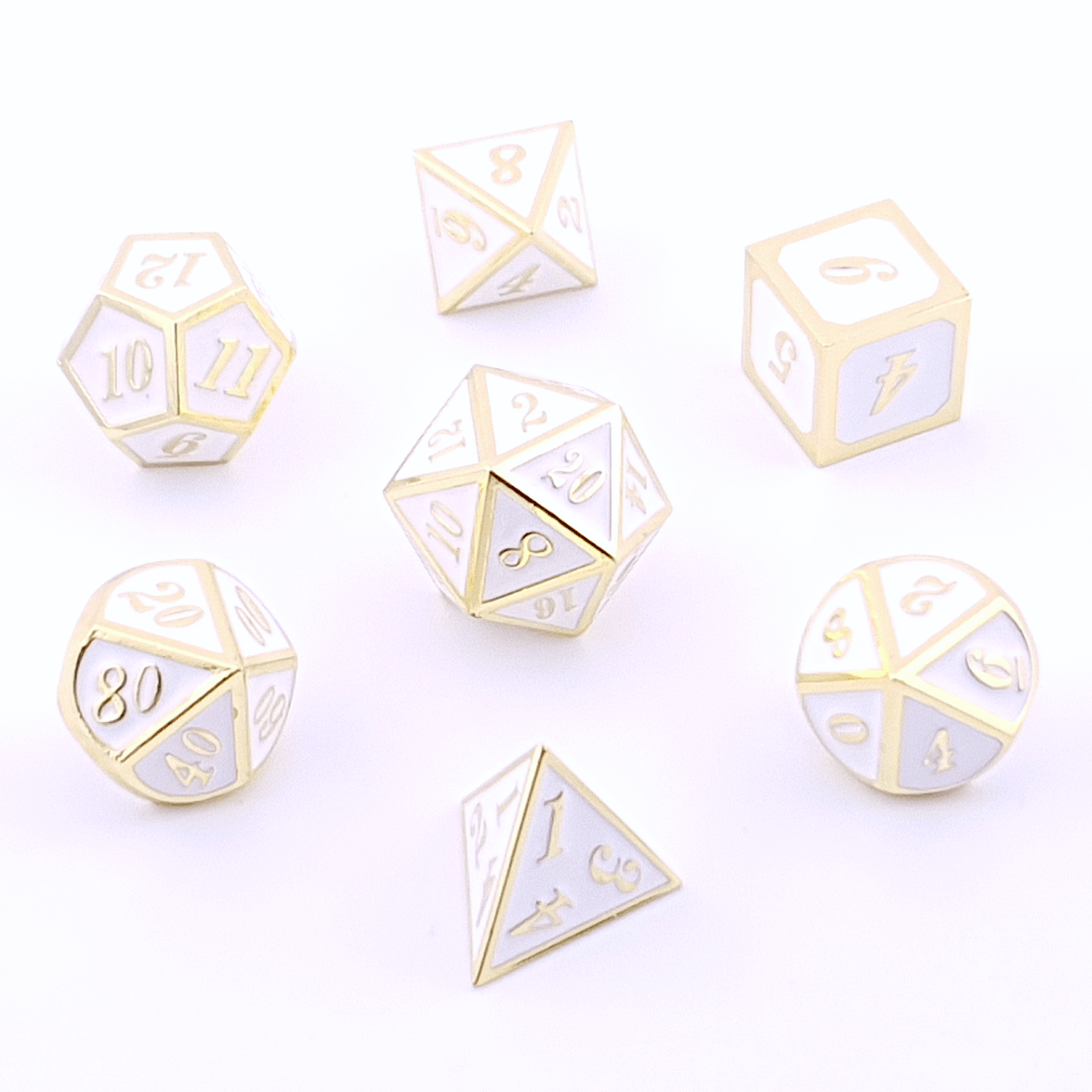 Tabletop Dominion DICE Pure Noble | Solid Metal Dice | 7 piece Set