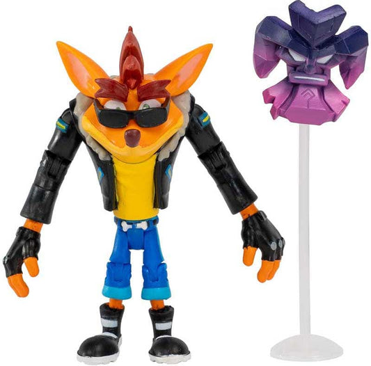 Purple Anime Action figure CRASH BANDICOOT - BIKER CRASH WITH MASK