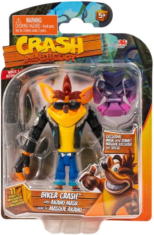 Purple Anime Action figure CRASH BANDICOOT - BIKER CRASH WITH MASK