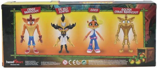 Purple Anime Action figure CRASH BANDICOOT FIGURES 4 PACK