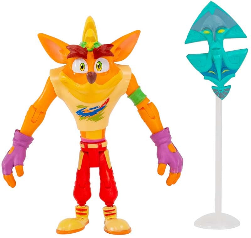 Purple Anime Action figure CRASH BANDICOOT - RETRO CRASH WITH MASK