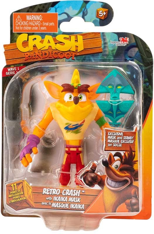 Purple Anime Action figure CRASH BANDICOOT - RETRO CRASH WITH MASK