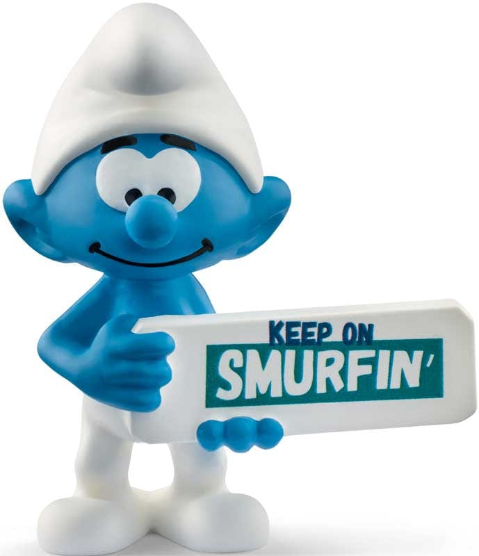 Purple Anime SCHLEICH SMURF WITH SIGN