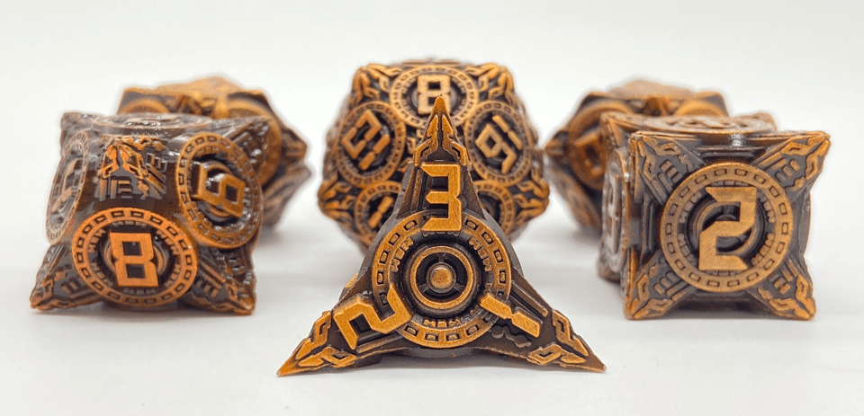 Tabletop Dominion DICE Quantum Relic | Solid Metal | 7 Piece Set