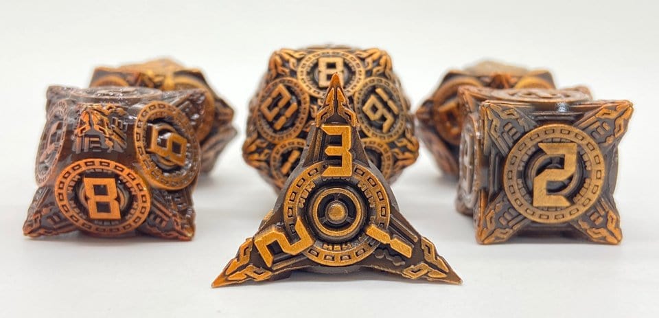 Tabletop Dominion DICE Quantum Relic | Solid Metal | 7 Piece Set