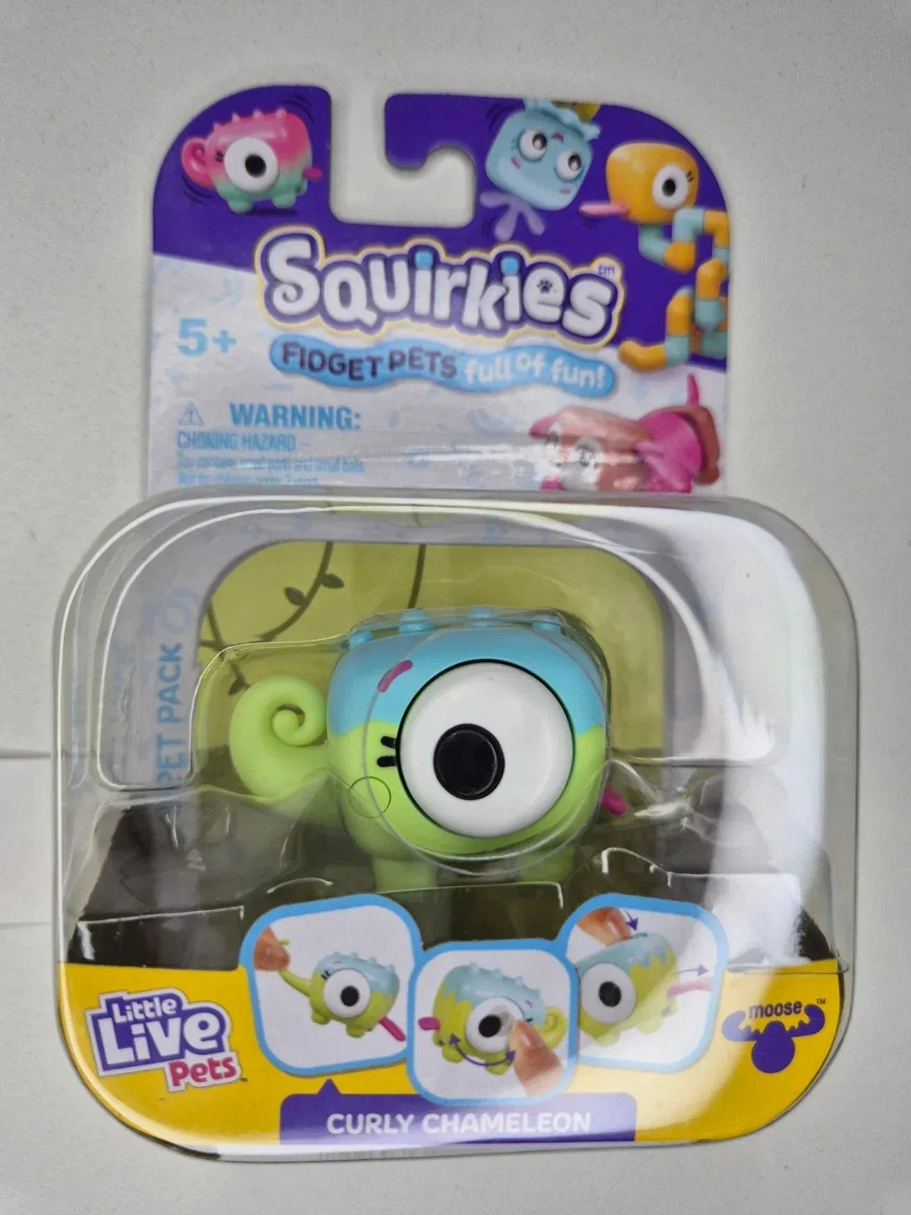 Rooleo Curly CHAMELEON - Blue Green Little Live Pets Squirkies