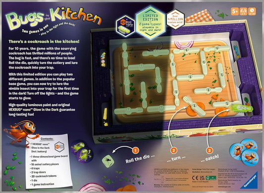 Rooleo Glow in the Dark Bugs in the Kitchen Board Game