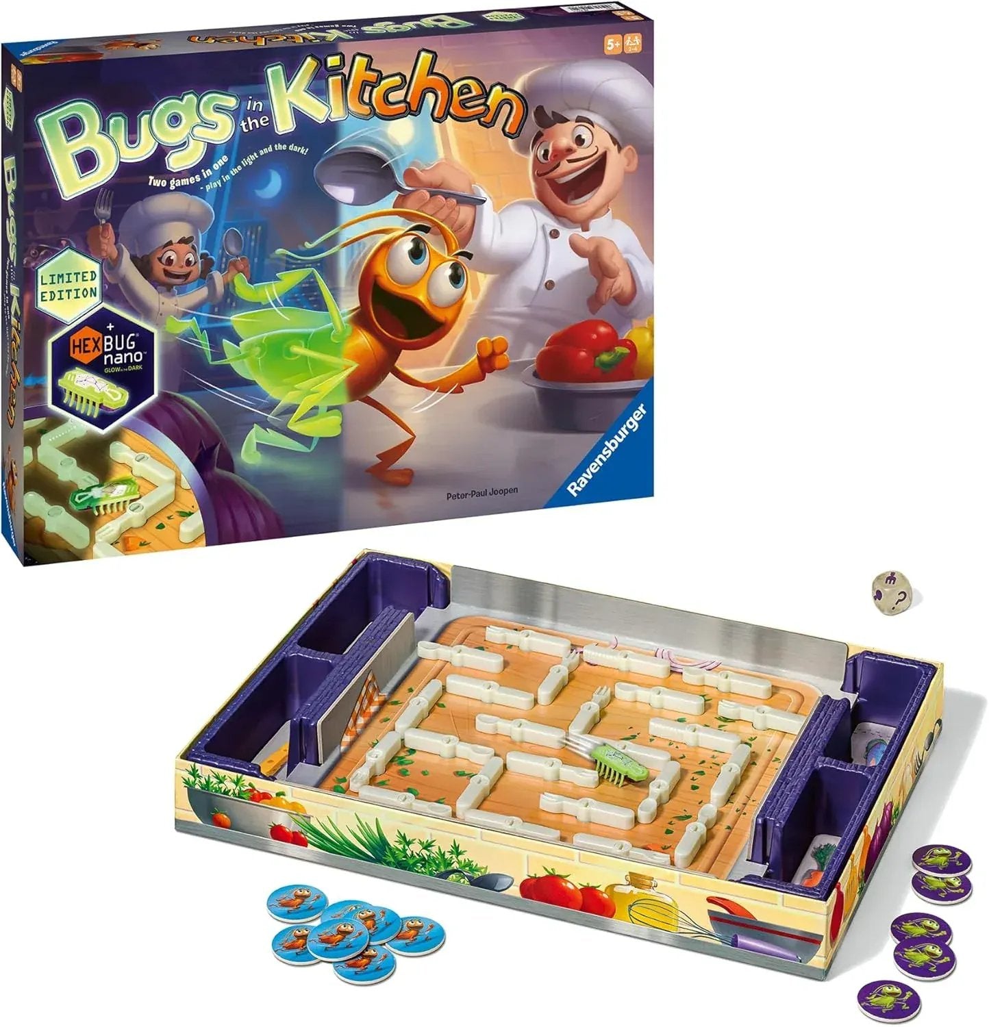 Rooleo Glow in the Dark Bugs in the Kitchen Board Game