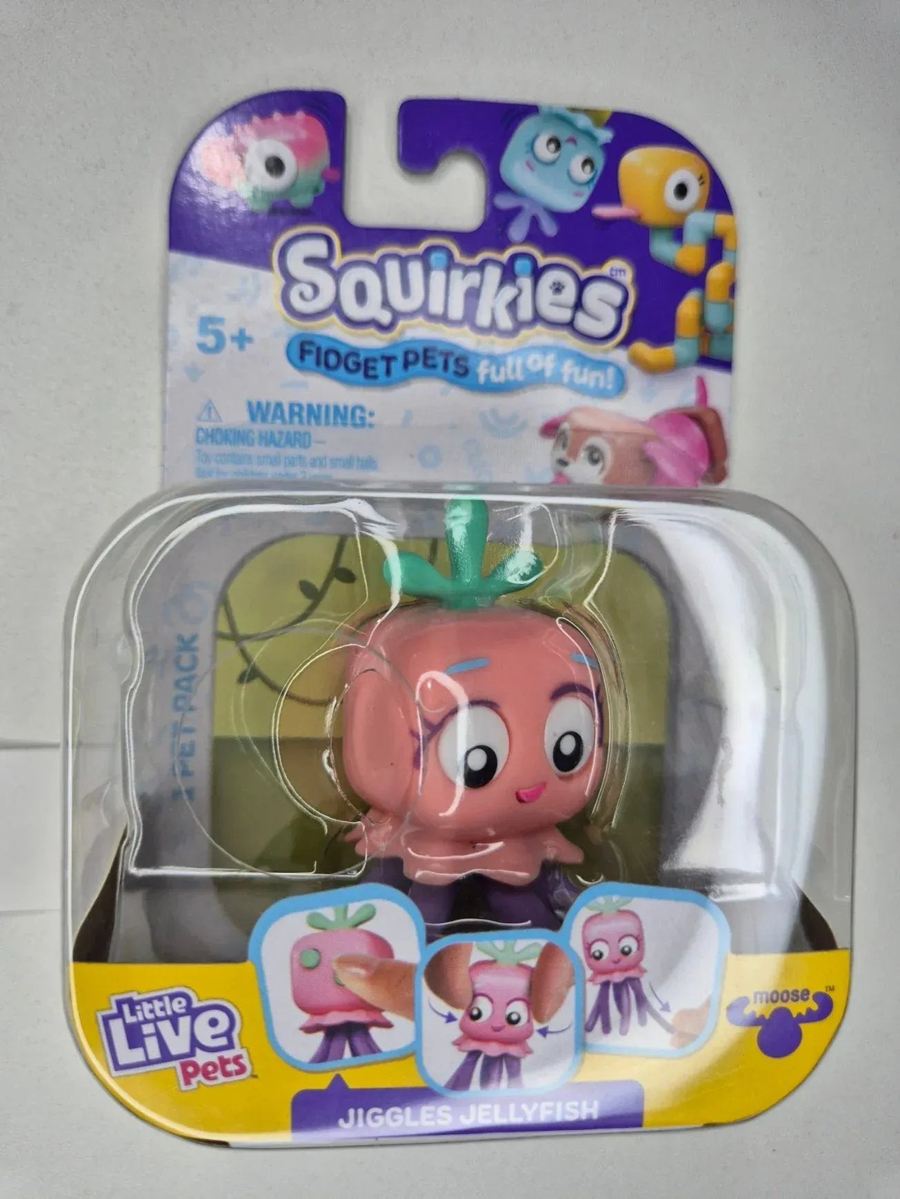 Rooleo Jiggles JELLYFISH - Pink Green Little Live Pets Squirkies