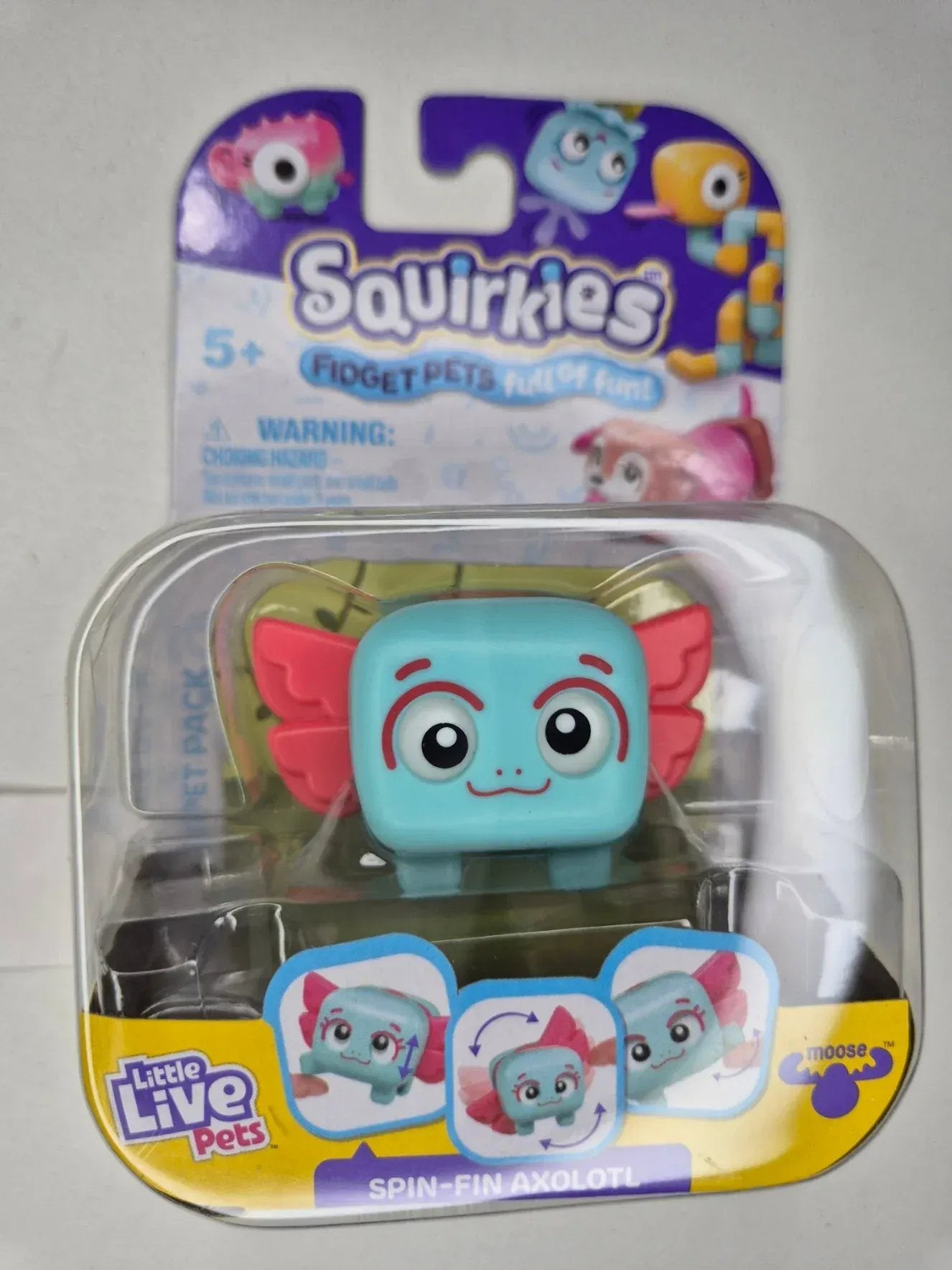 Rooleo Spin-Fin AXOLOTL - Blue Pink Little Live Pets Squirkies