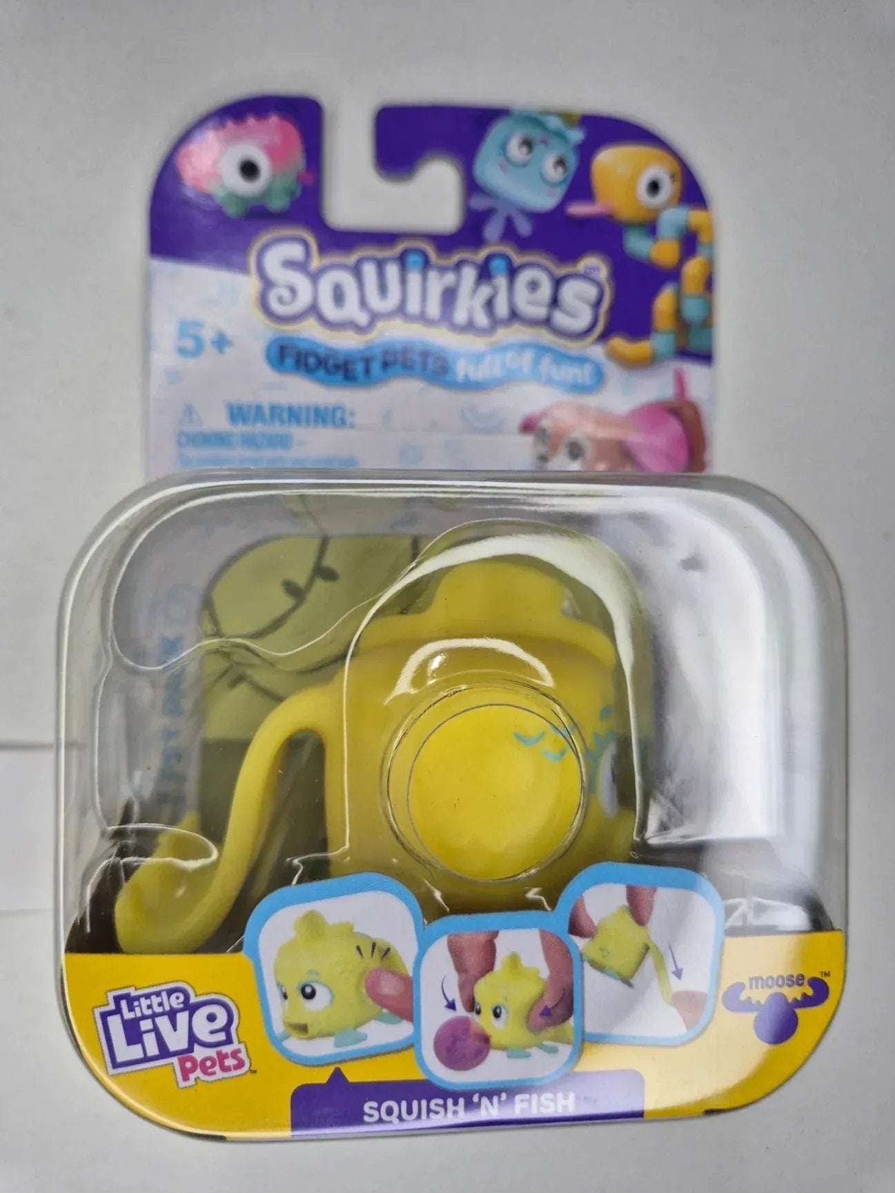 Rooleo Squish 'n' FISH - Yellow Little Live Pets Squirkies