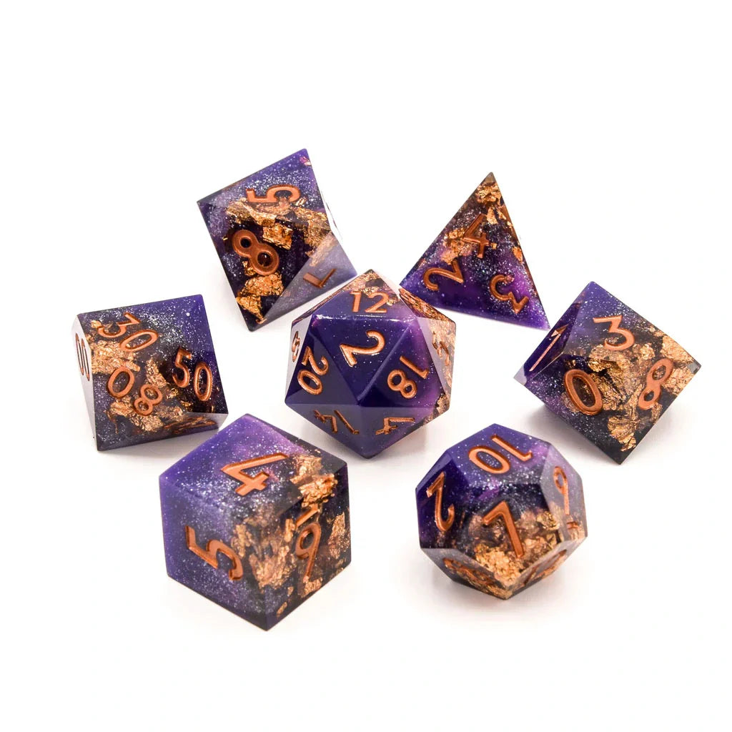 Royal Masquerade | Sharp Edge Dice | 7 Piece Set - DICE