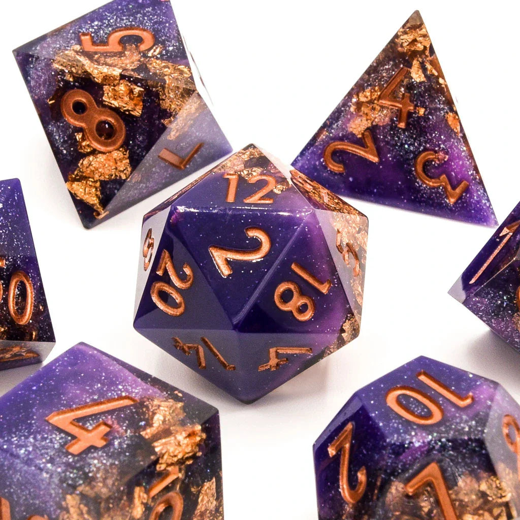 Royal Masquerade | Sharp Edge Dice | 7 Piece Set - DICE