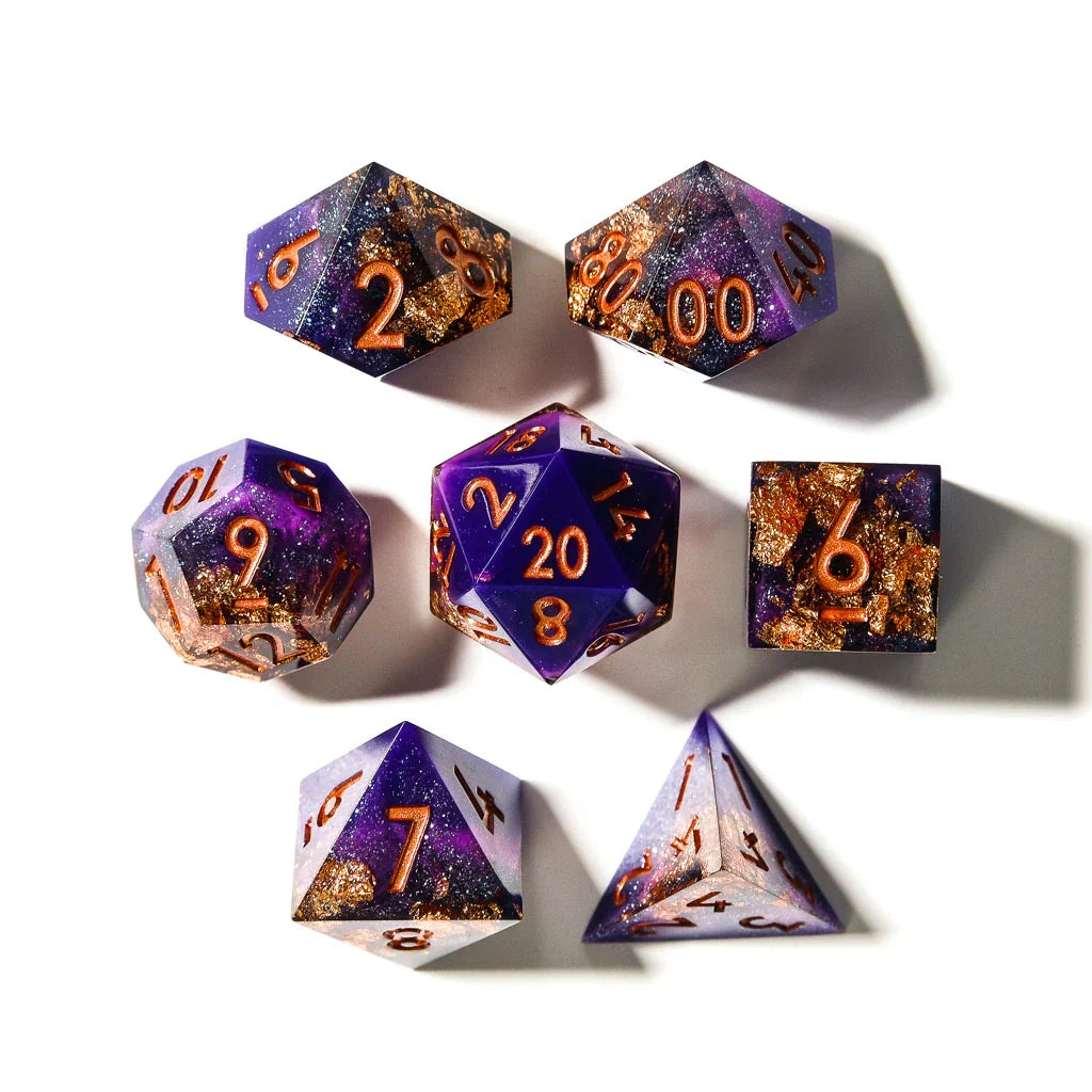 Royal Masquerade | Sharp Edge Dice | 7 Piece Set - DICE