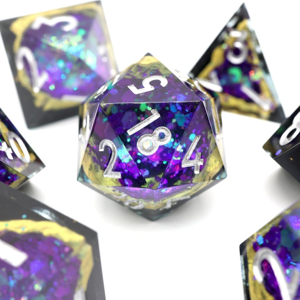 Tabletop Dominion DICE Royal Nebula | Geode Dice | 7 Piece Set