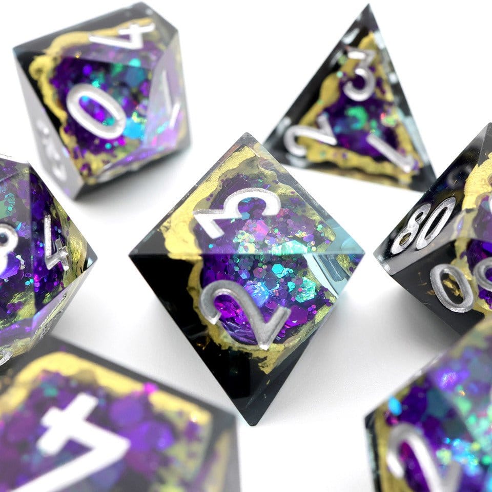 Tabletop Dominion DICE Royal Nebula | Geode Dice | 7 Piece Set