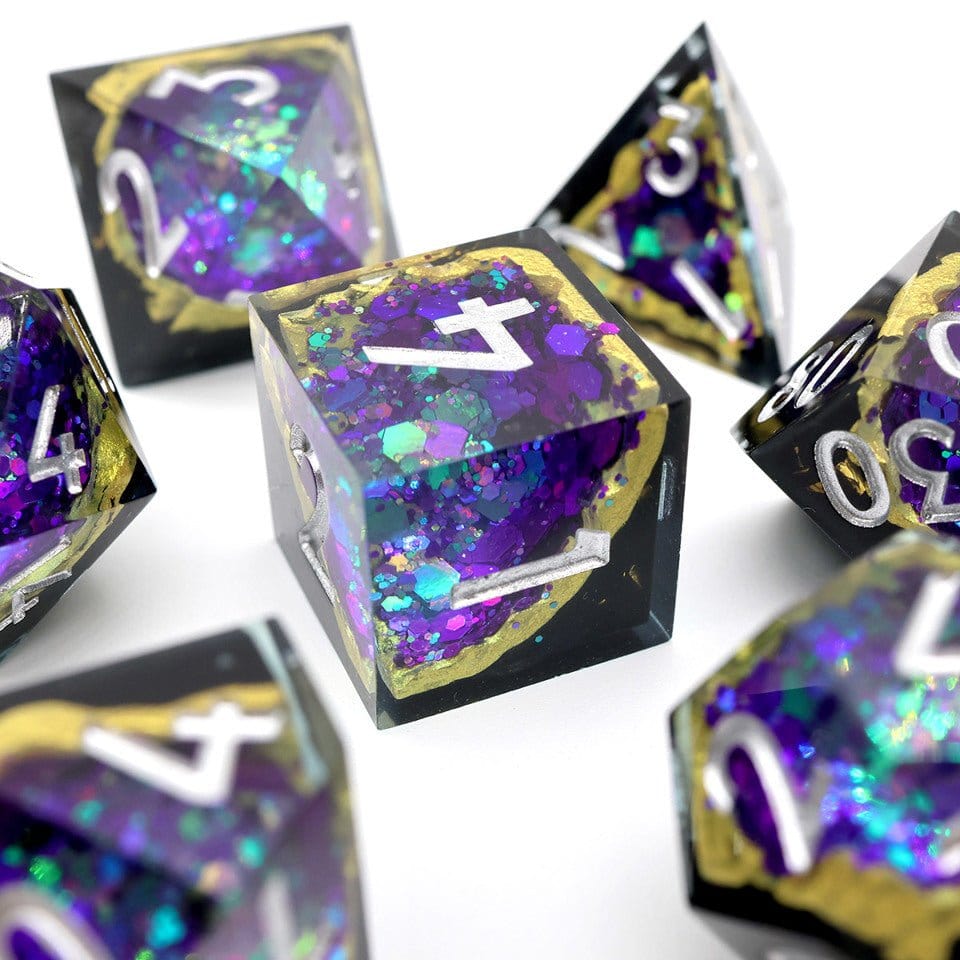 Tabletop Dominion DICE Royal Nebula | Geode Dice | 7 Piece Set