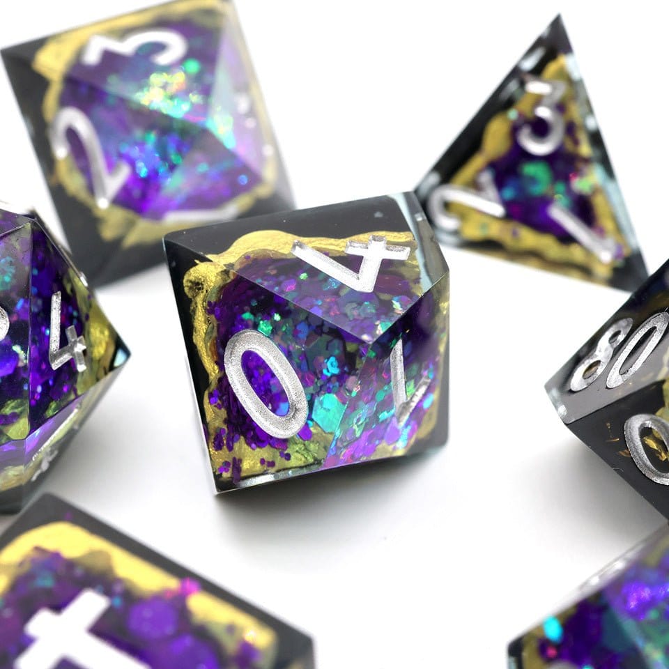 Tabletop Dominion DICE Royal Nebula | Geode Dice | 7 Piece Set