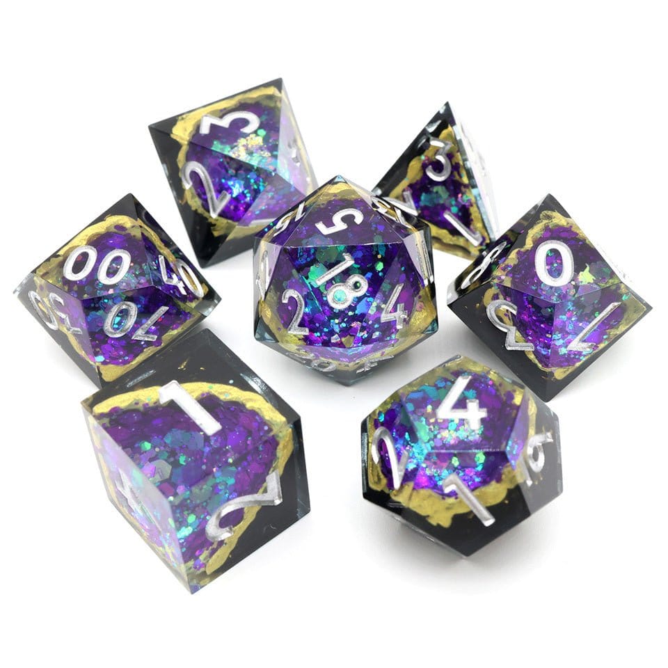 Tabletop Dominion DICE Royal Nebula | Geode Dice | 7 Piece Set