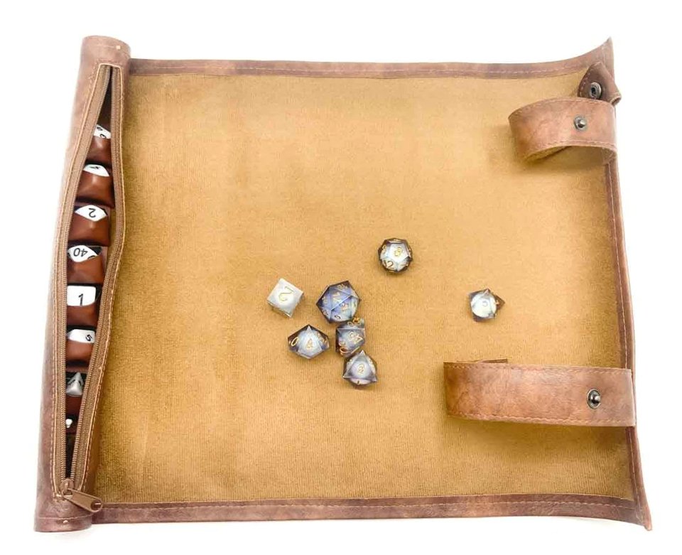 Scroll of Casting | Premium Vegan Leather Dice Mat - Dice Tray