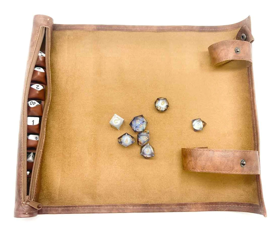 Scroll of Casting | Premium Vegan Leather Dice Mat - Dice Tray
